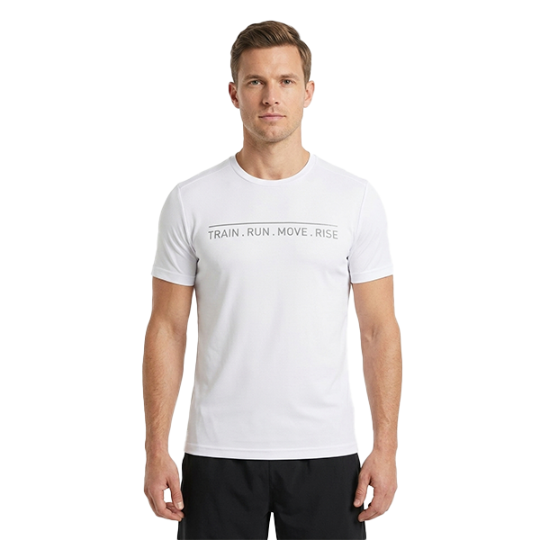 Trainetic Fitness Ss T-Shirt For Men, White&White
