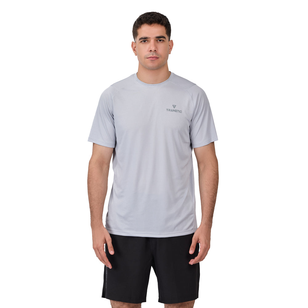 تيشيرت رياضي بأكمام قصيرة للرجال من تراينتيك سكويرز، فضي