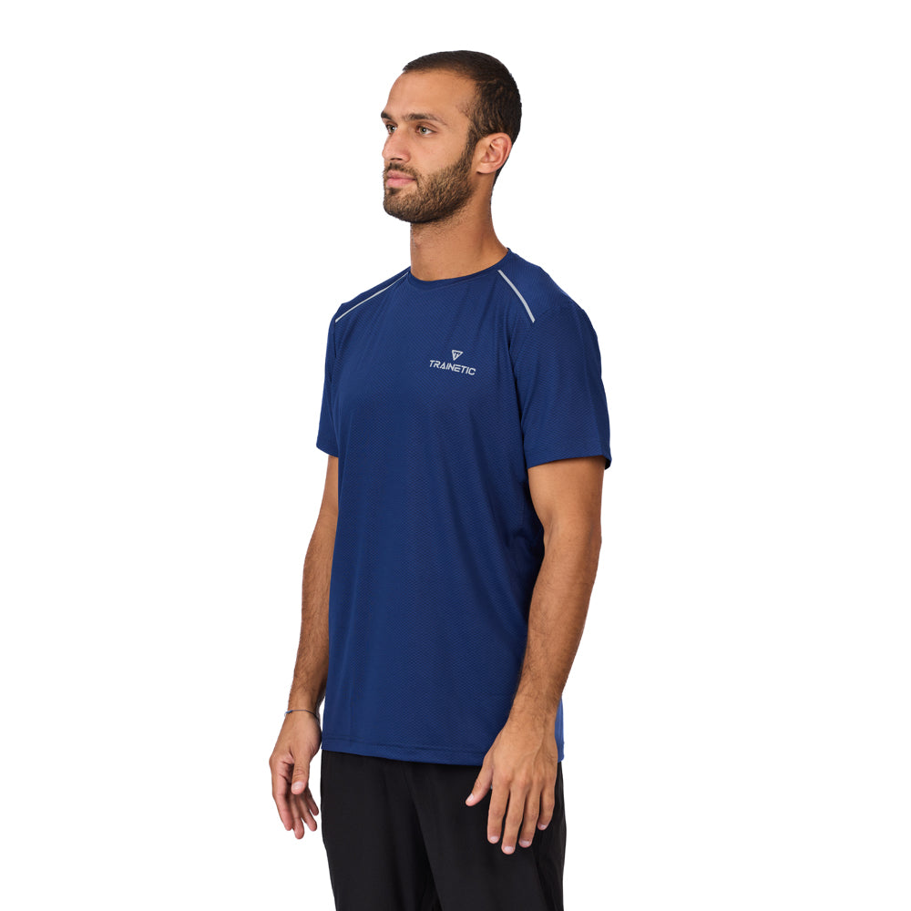 تيشيرت رياضي شبكي بأكمام قصيرة من تراينتيك للرجال، لون كحلي