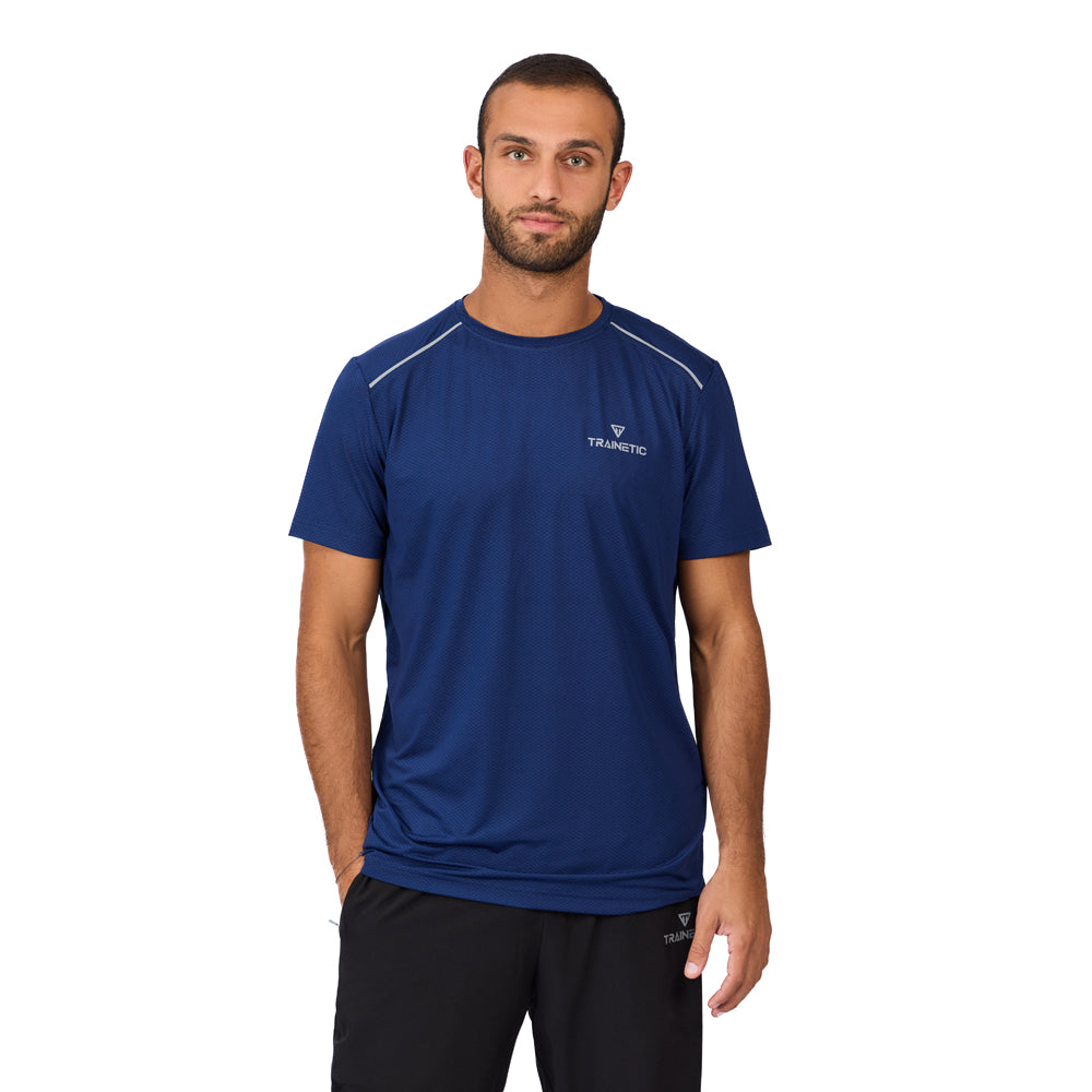 تيشيرت رياضي شبكي بأكمام قصيرة من تراينتيك للرجال، لون كحلي