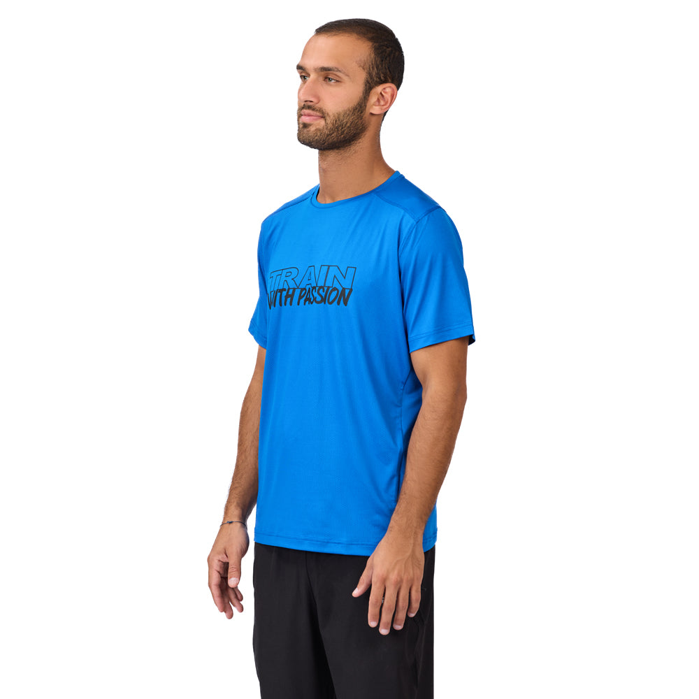 تيشيرت رياضي شبكي بأكمام قصيرة للرجال من تراينتيك، أزرق ملكي