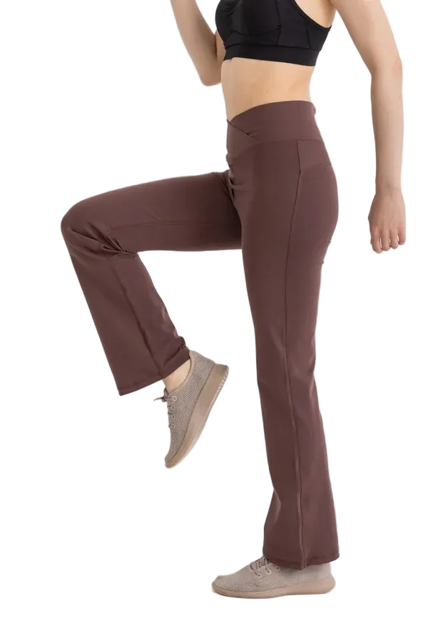 LIBRA V-FLARE LEGGINGS FOR WOMEN, DEEP MAHOGANY
