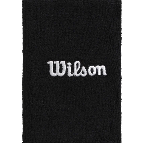 WILSON U WIDE TERRY WRISTBANDS, BLACK