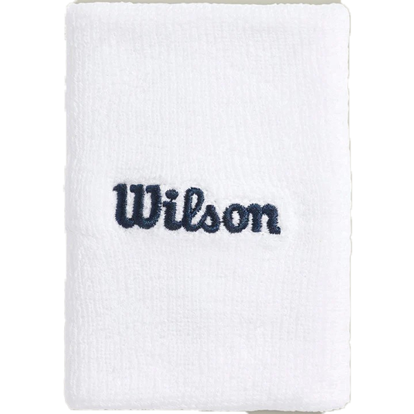 WILSON U WIDE TERRY WRISTBANDS, BRIGHT WHITE