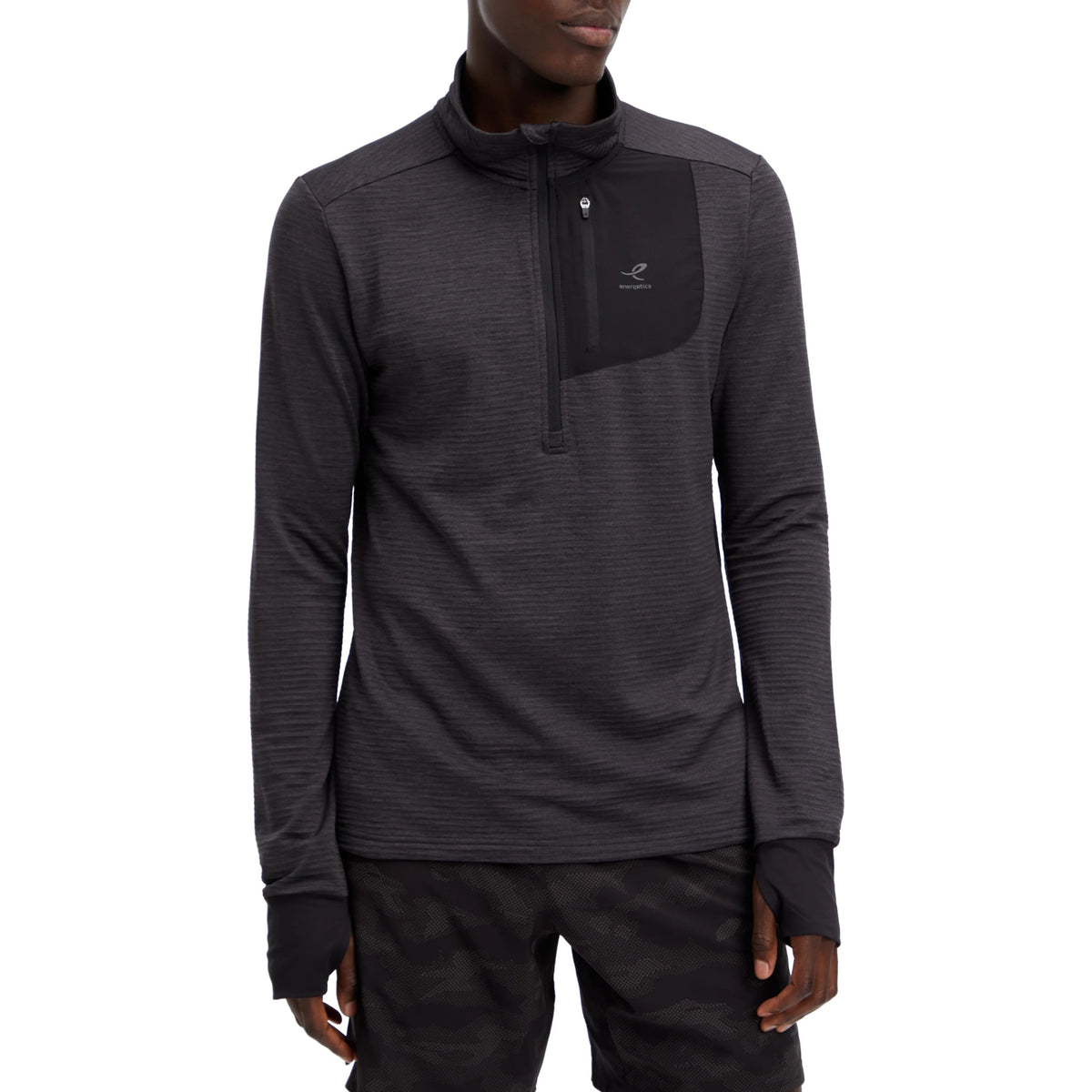 Energetics Willard M men's half-zip running top, Black - 1