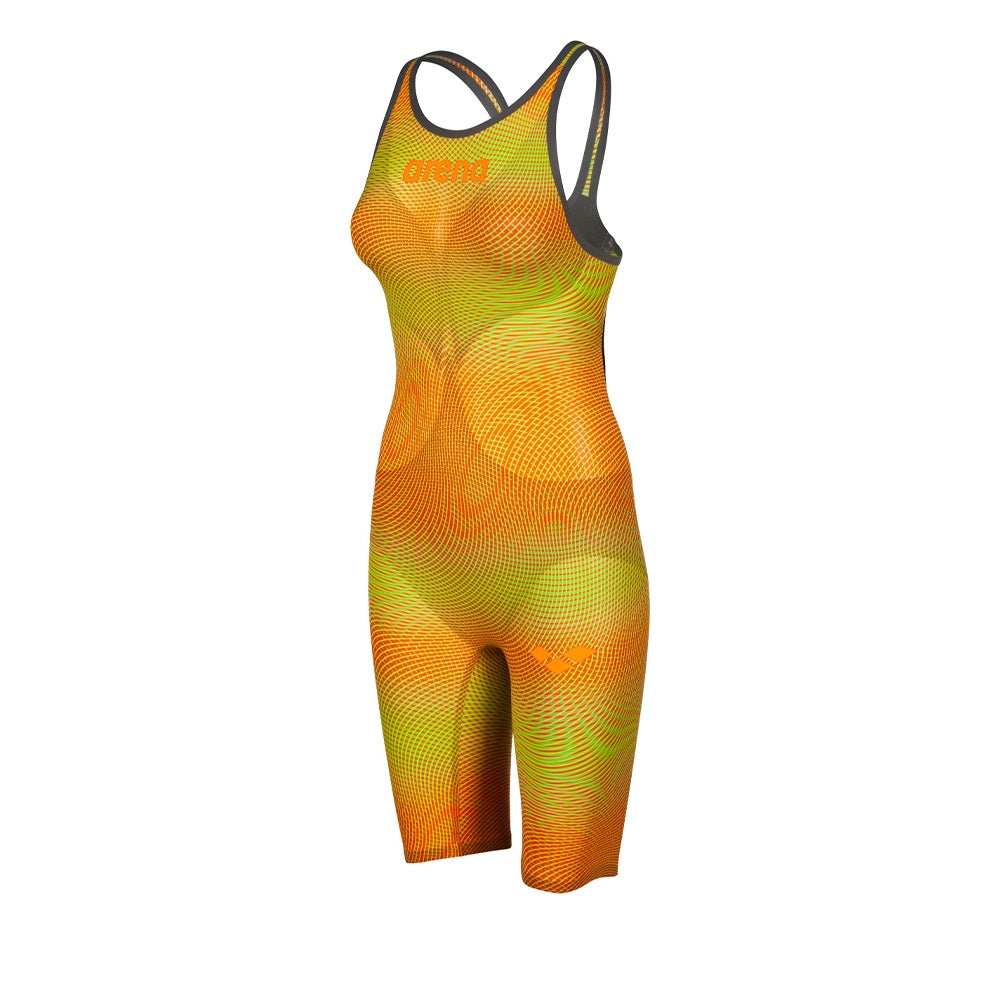 Arena Powerskin Carbon Air 2 Open Back Swimsuit For Women, Lime Orange