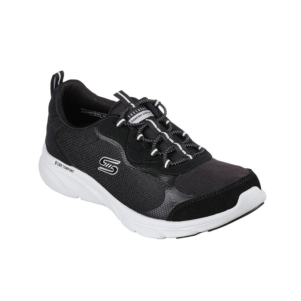 Skechers D'Lux Comfort Bliss Galore Shoes For Women, Black & White