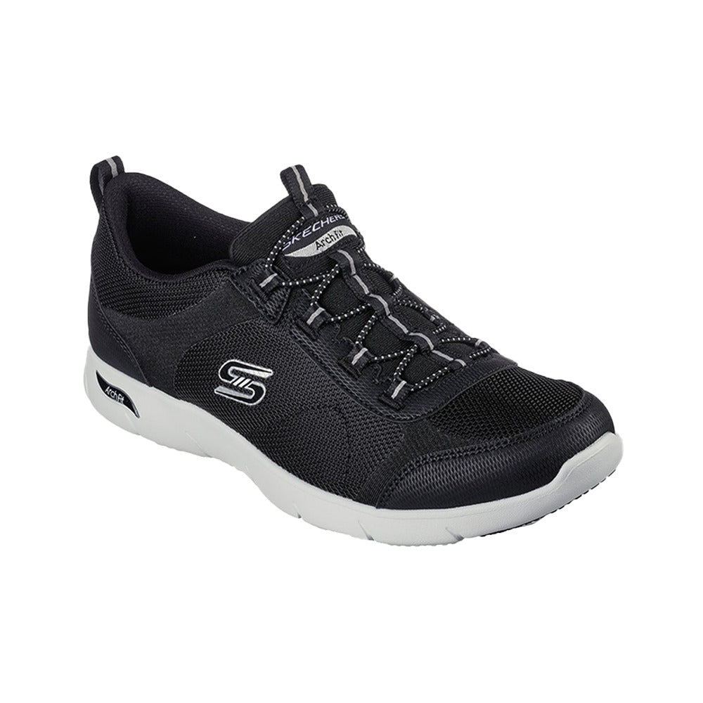 Skechers Lifestyle Arch Fit Refine Shoes For Women, Black & White