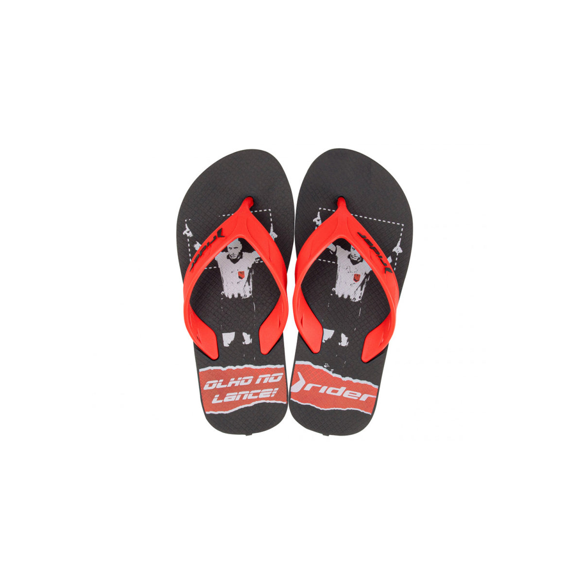 Rider Swimming Flip Flop For Kids, Black & Red