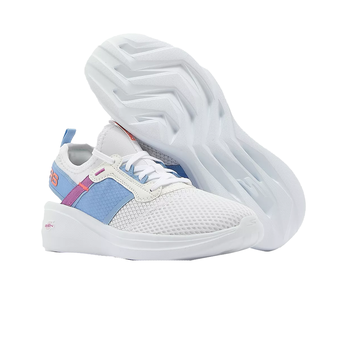 Skechers Go Run Fast Shoes For Women, White & Blue