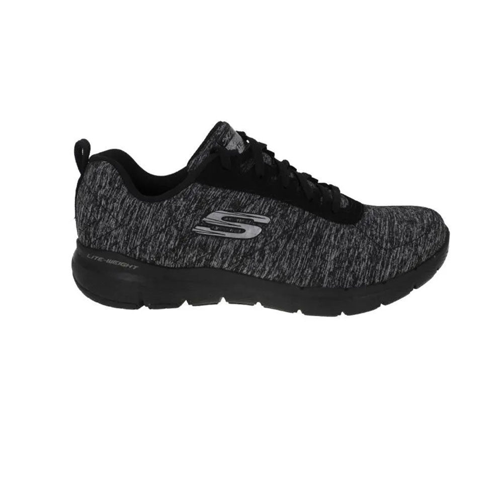 Skechers Flex Appeal 3.0 Lifestyle Shoes For Women, Dark Grey & Black