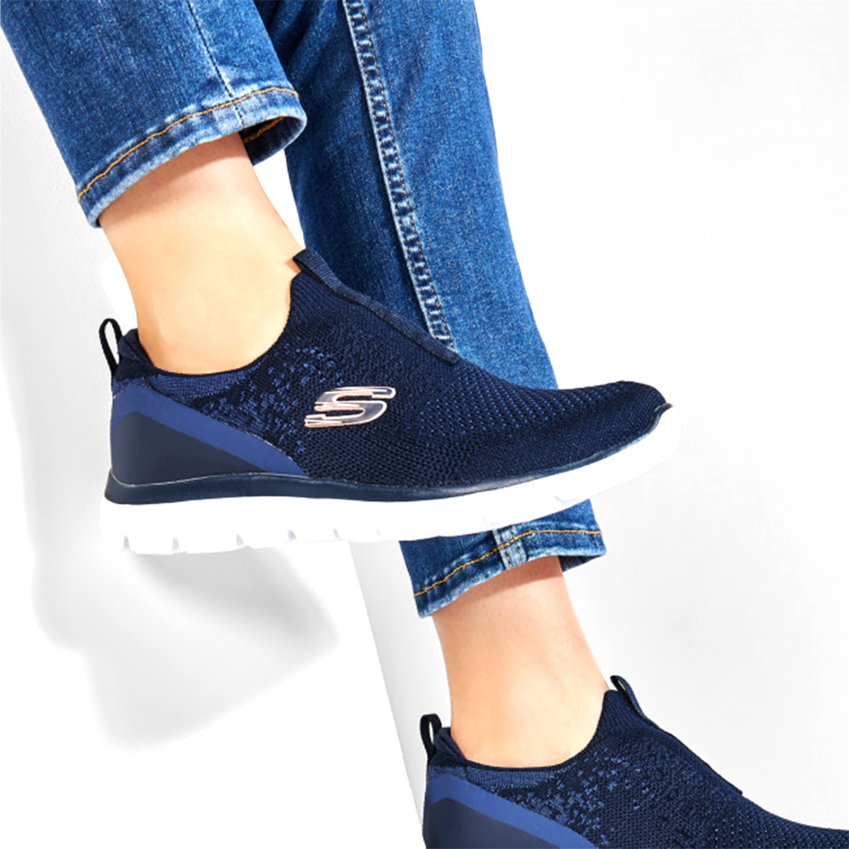 Skechers Summits Daily Flourish Shoes For Women, Navy