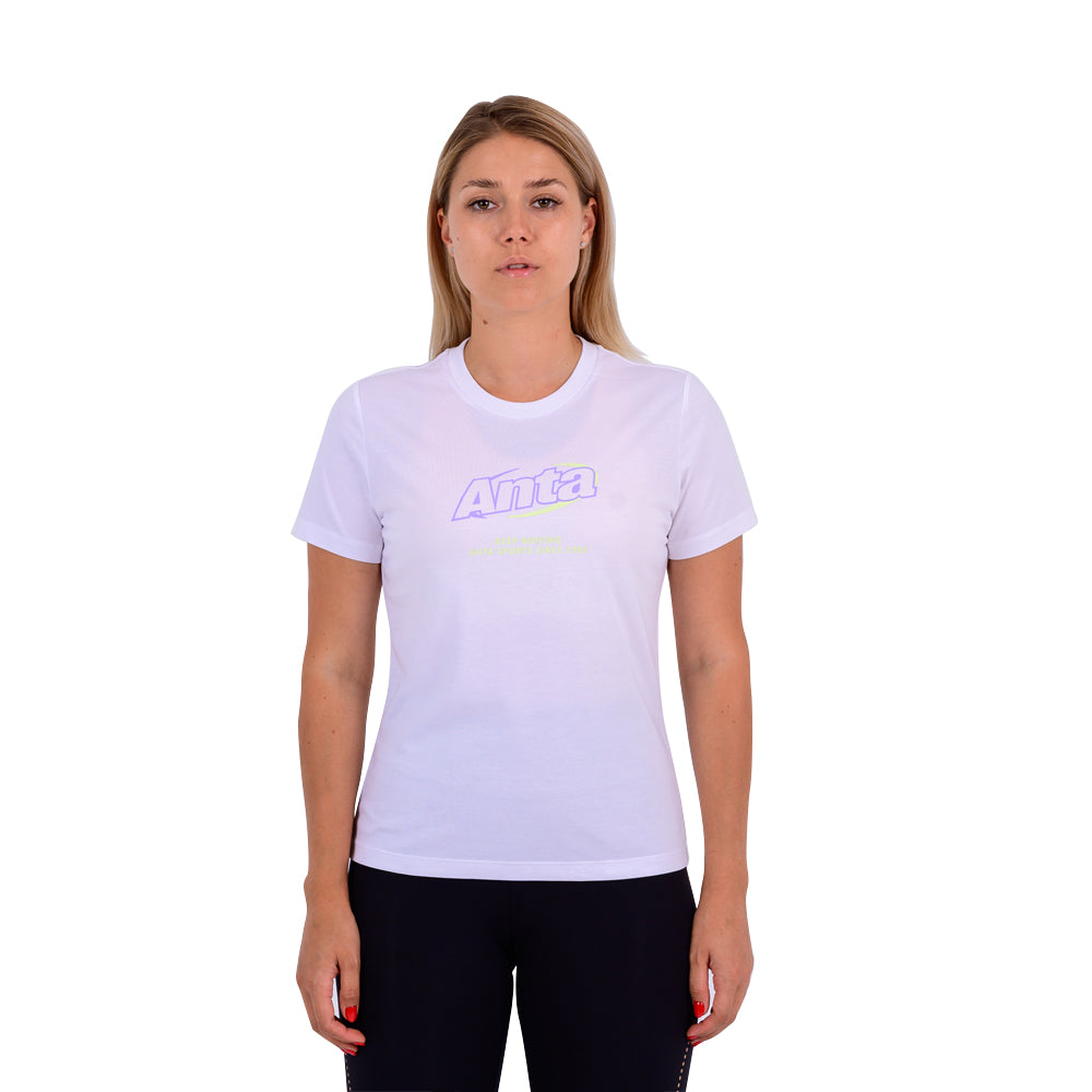 Anta Lifestyle T-Shirt For Women, Purple White