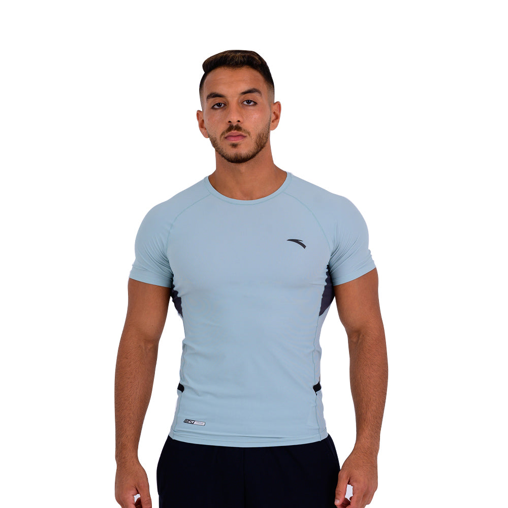Anta Cross Training T-Shirt For Men, Grey & Blue