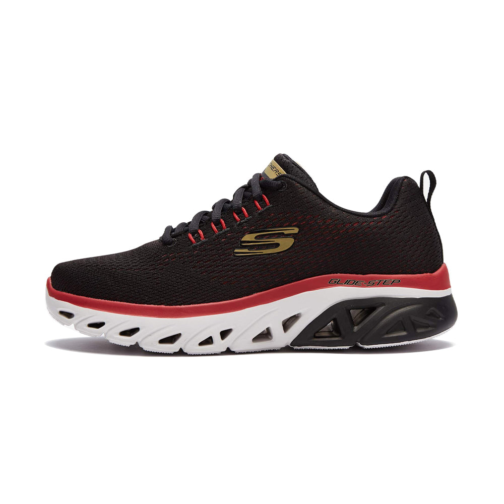 Skechers Running Glide Step Sports Shoes For Men, Black & Red