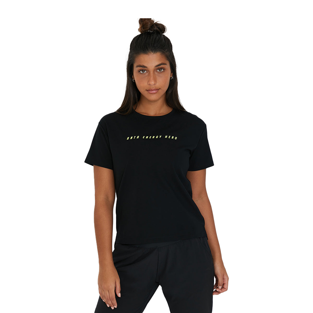 Anta Ss Tee Cotton T-Shirt For Women, Black