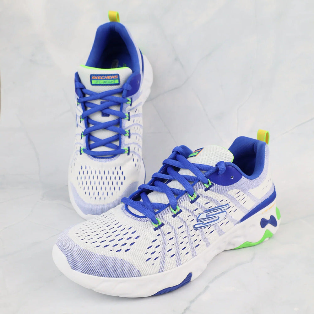 حذاء سكيتشرز إكليبس سبورتس لايف ستايل للرجال، باللونين الأبيض والأرجواني