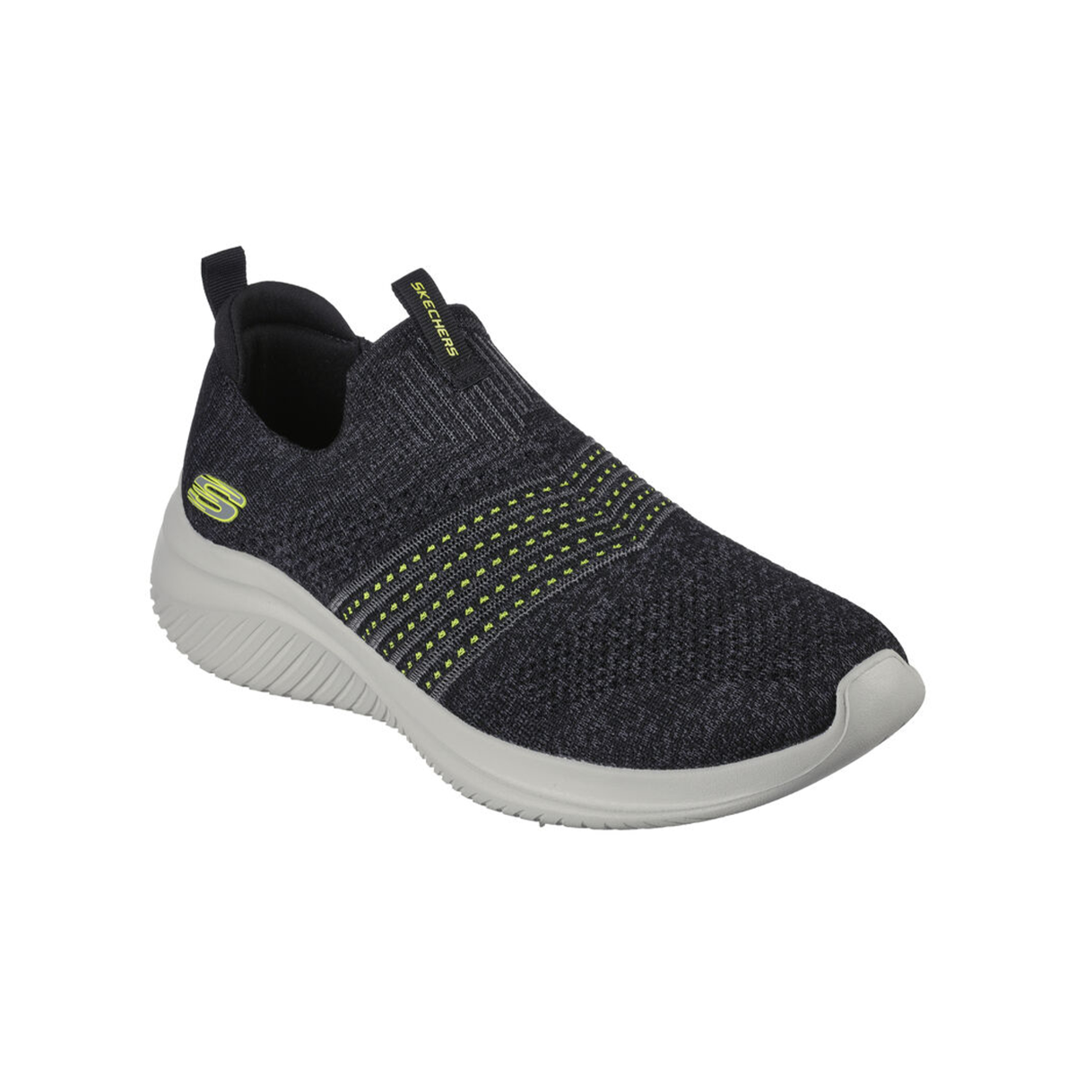 حذاء Skechers Ultra Flex 3.0 Wintek للرجال، باللون الأسود والليموني