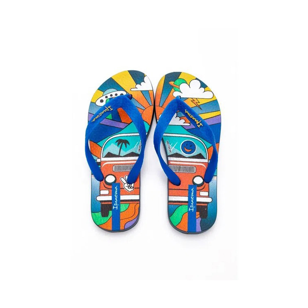 Ipanema Swimming Flip Flop For Kids, Blue & Yellow
