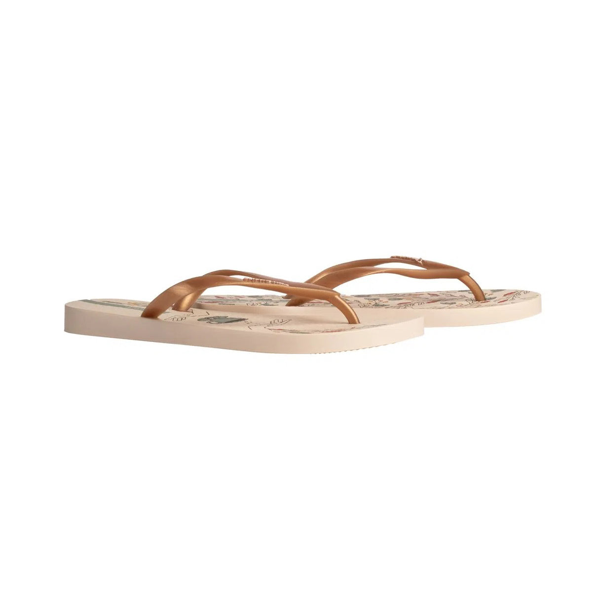 Ipanema Flip-Flops For Women, Beige & Gold