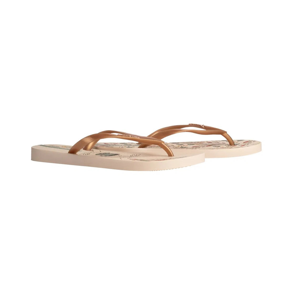 Ipanema Flip Flop For Women, Beige & Gold