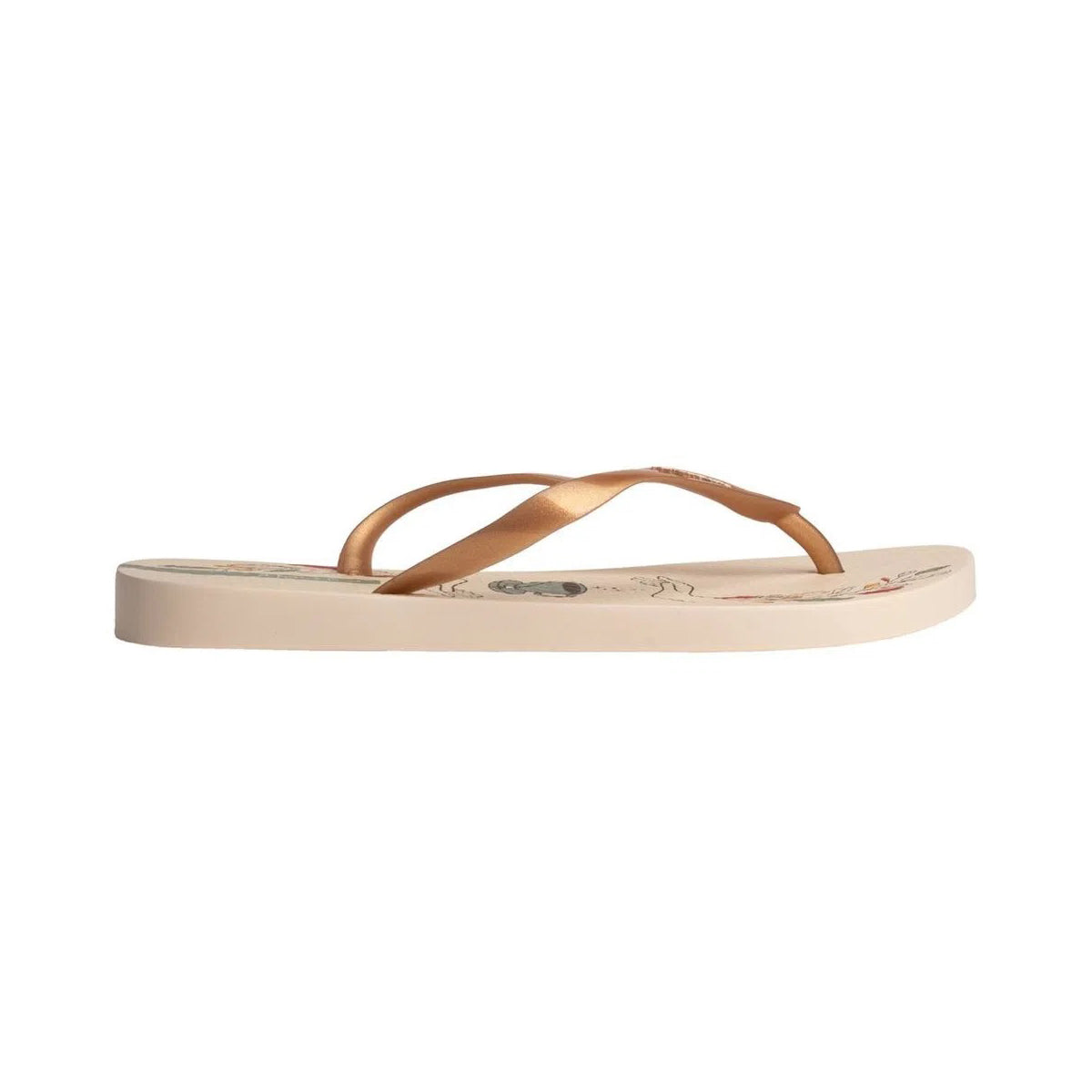 Ipanema Flip-Flops For Women, Beige & Gold