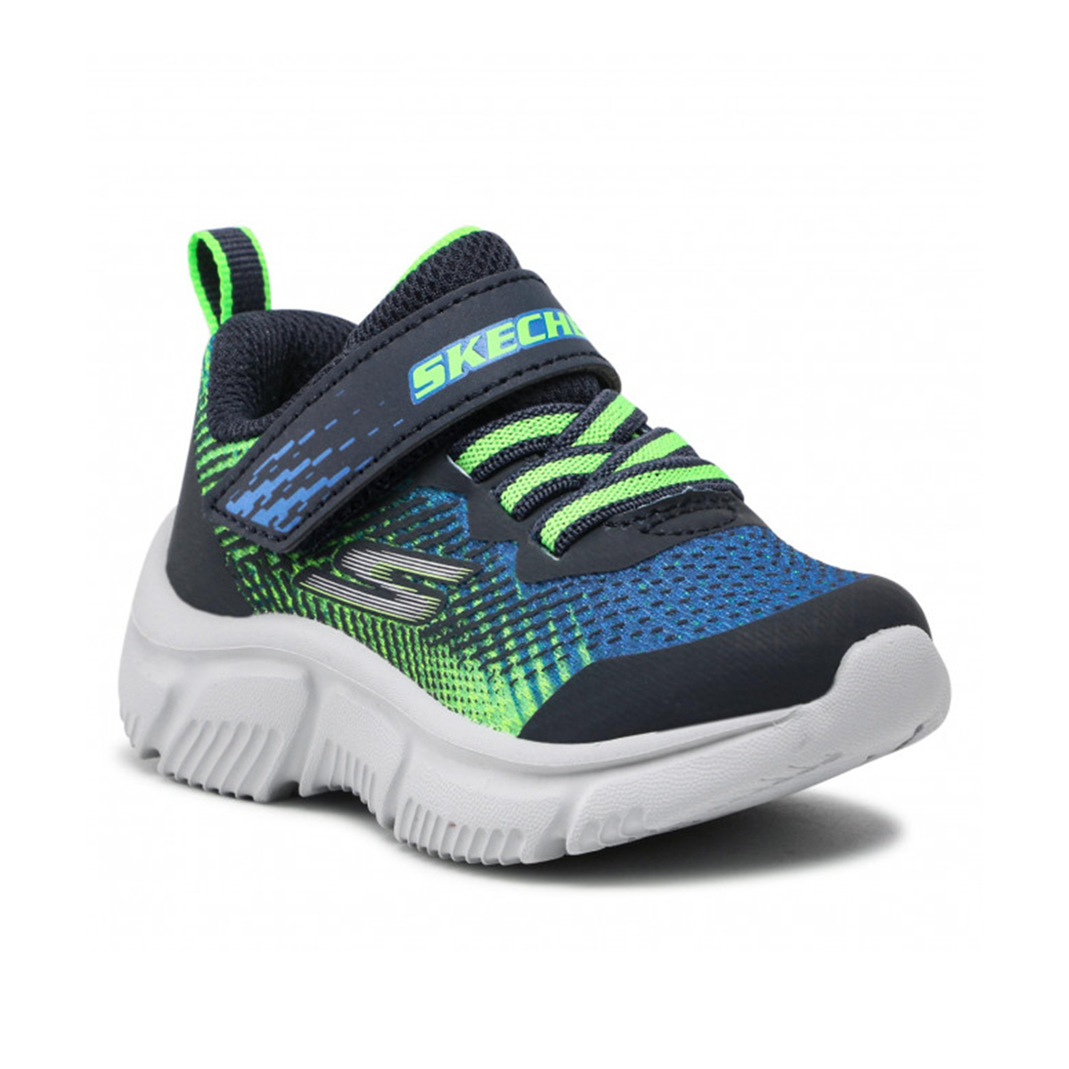 Skechers Running Shoes For Kids, Navy & Lime