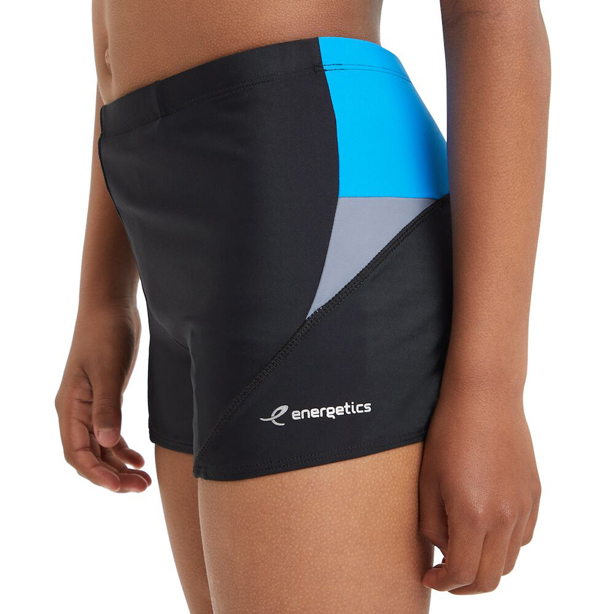 شورت سباحة Energetics للأطفال، لون أسود وأبيض