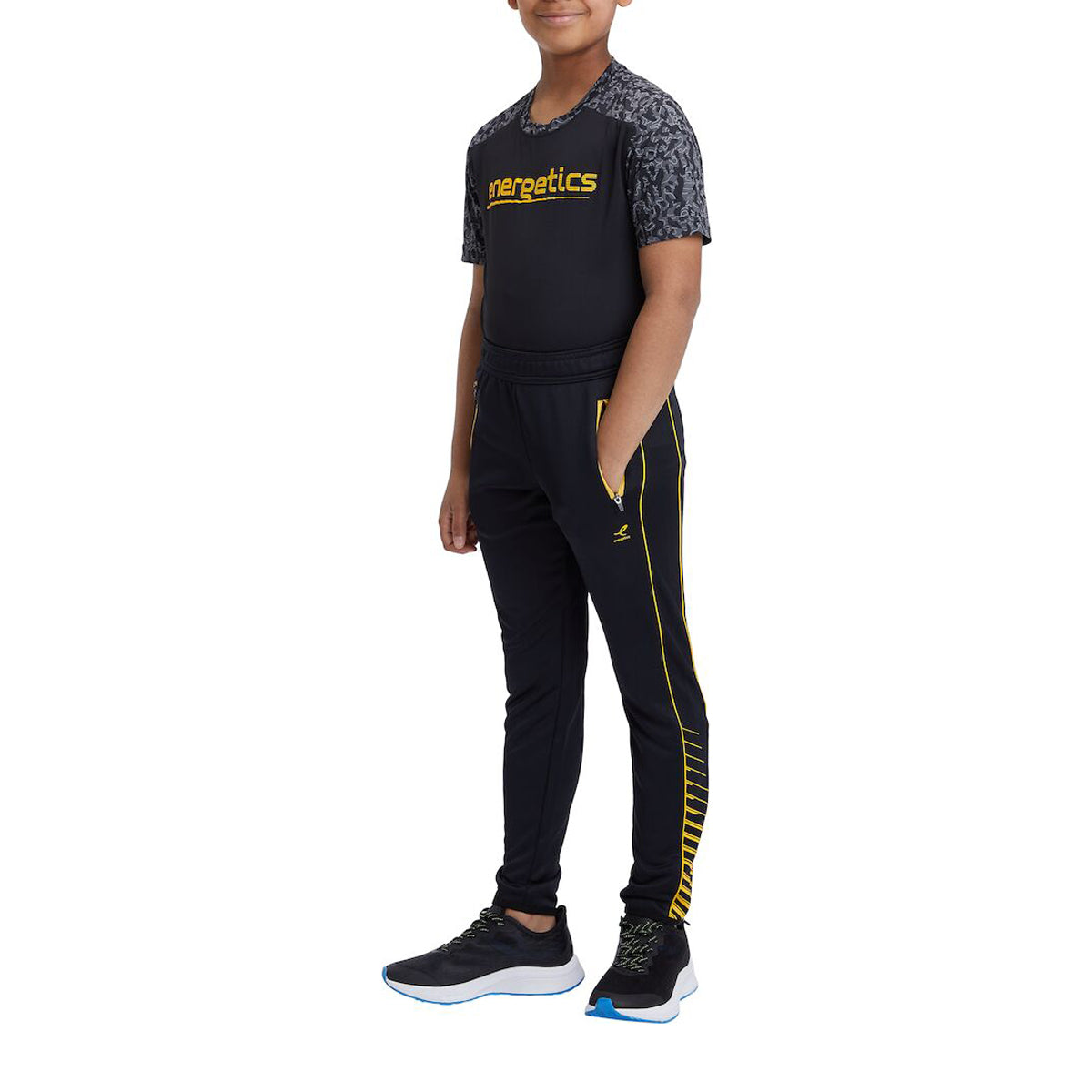 Energetics Fitness Pants For Kids, Black & Yellow