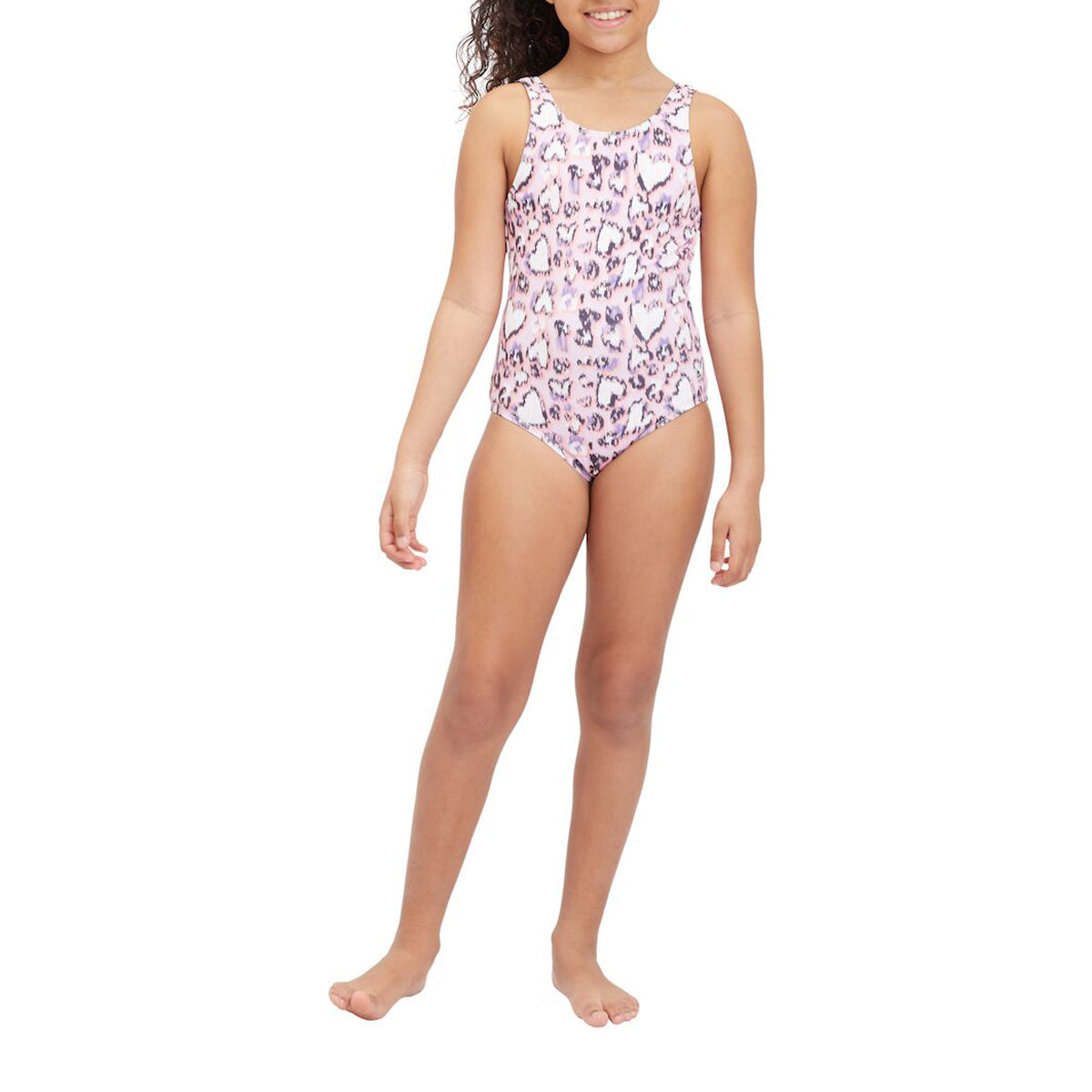 Firefly Swimming One Piece For Kids, Light Lilac