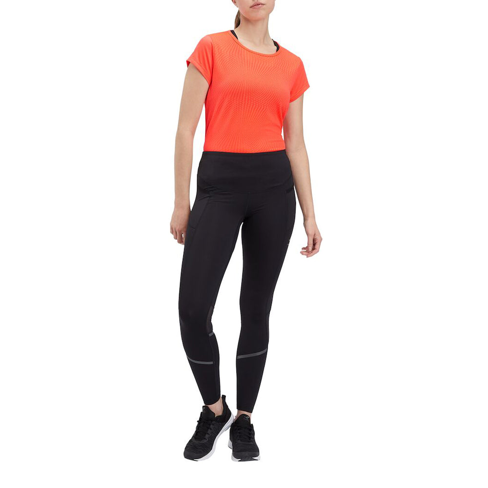 بنطال ضيق مطاطي من Energetics Coral للنساء، أسود