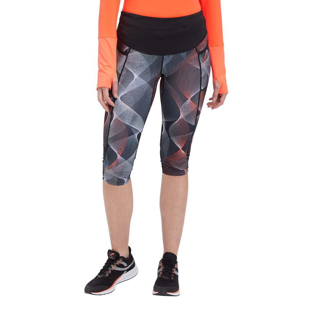 Energetics Running Bermuda For Women, Aop & Black