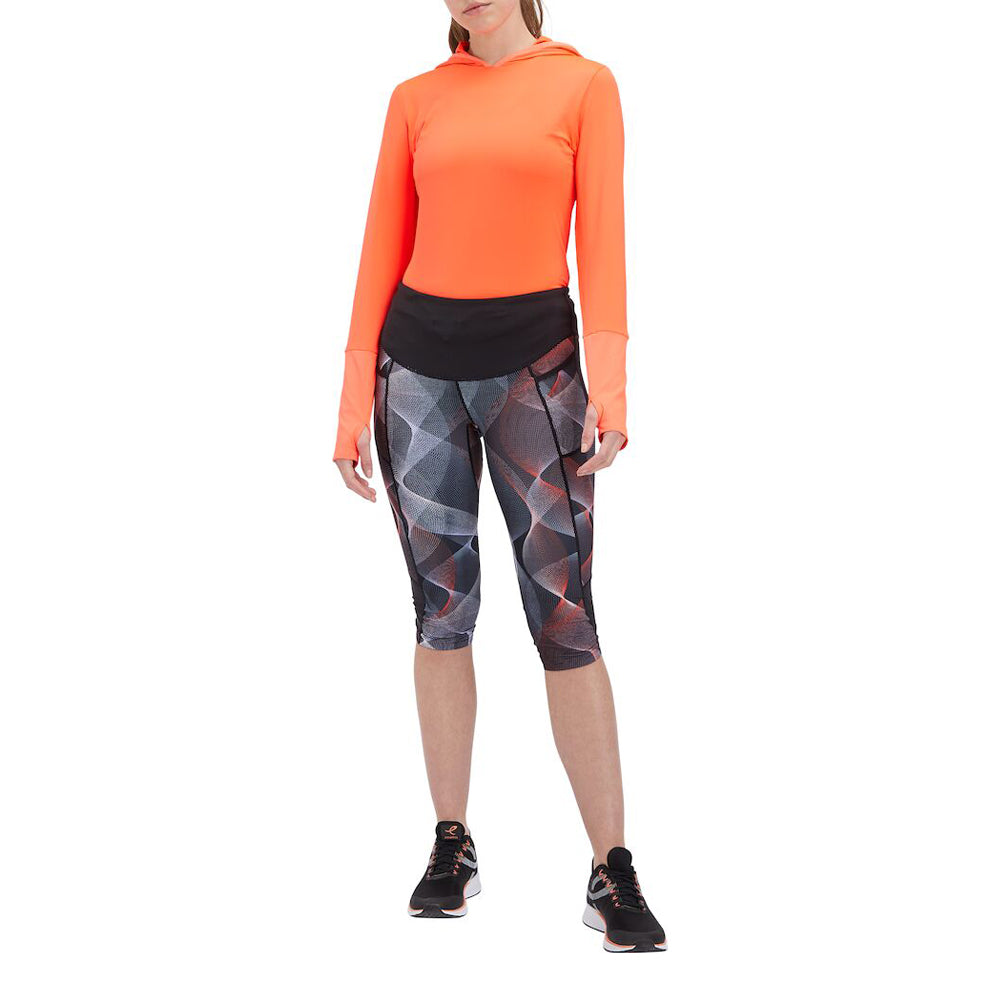 Energetics Running Bermuda For Women, Aop & Black