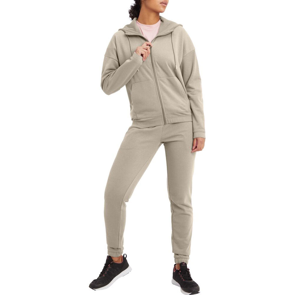 Energetics Hooded Jacket With Sleeves & Zipper For Women, Sand