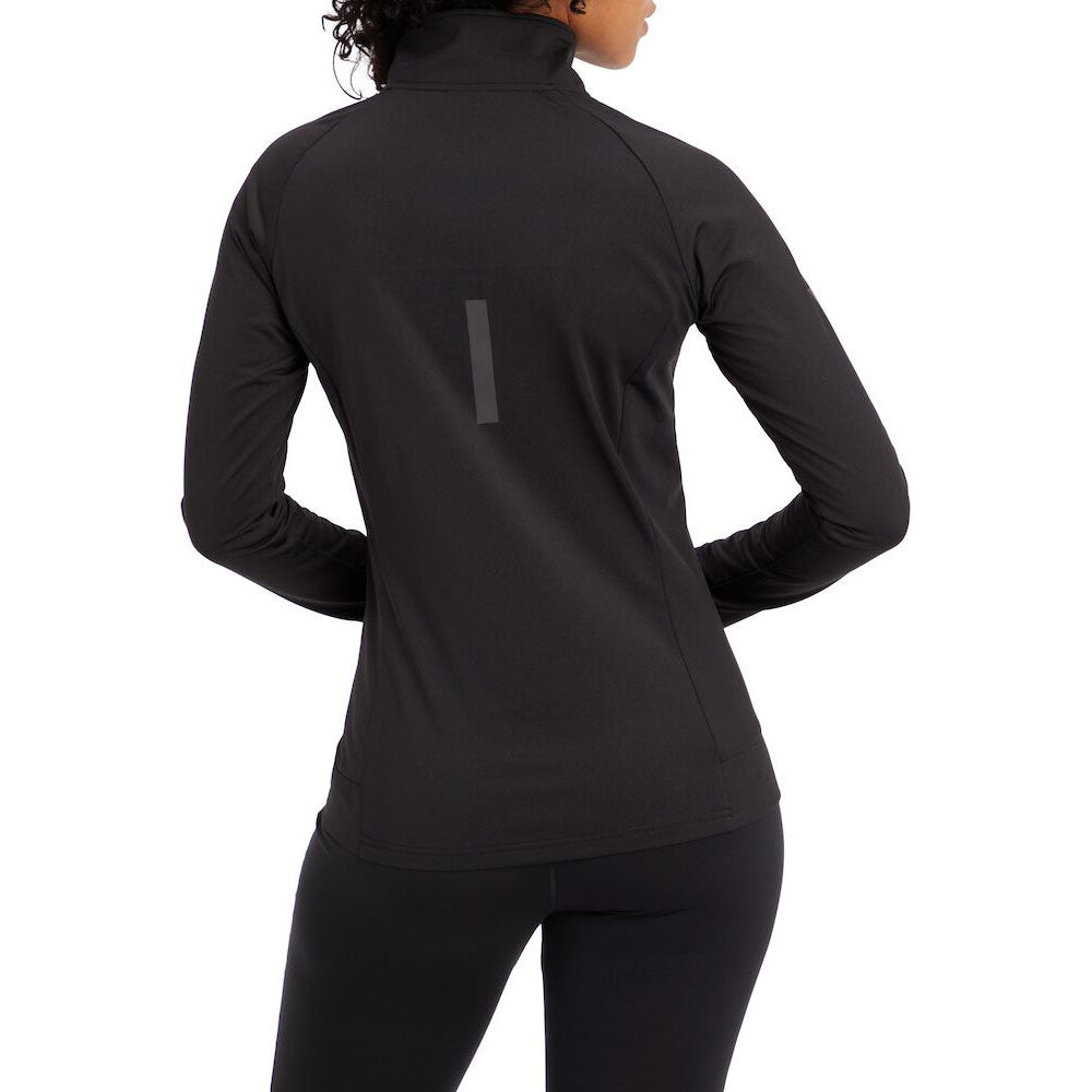 Energetics Caster Sports T-Shirt With Long Sleeves & Half-Zipper For Women, Black