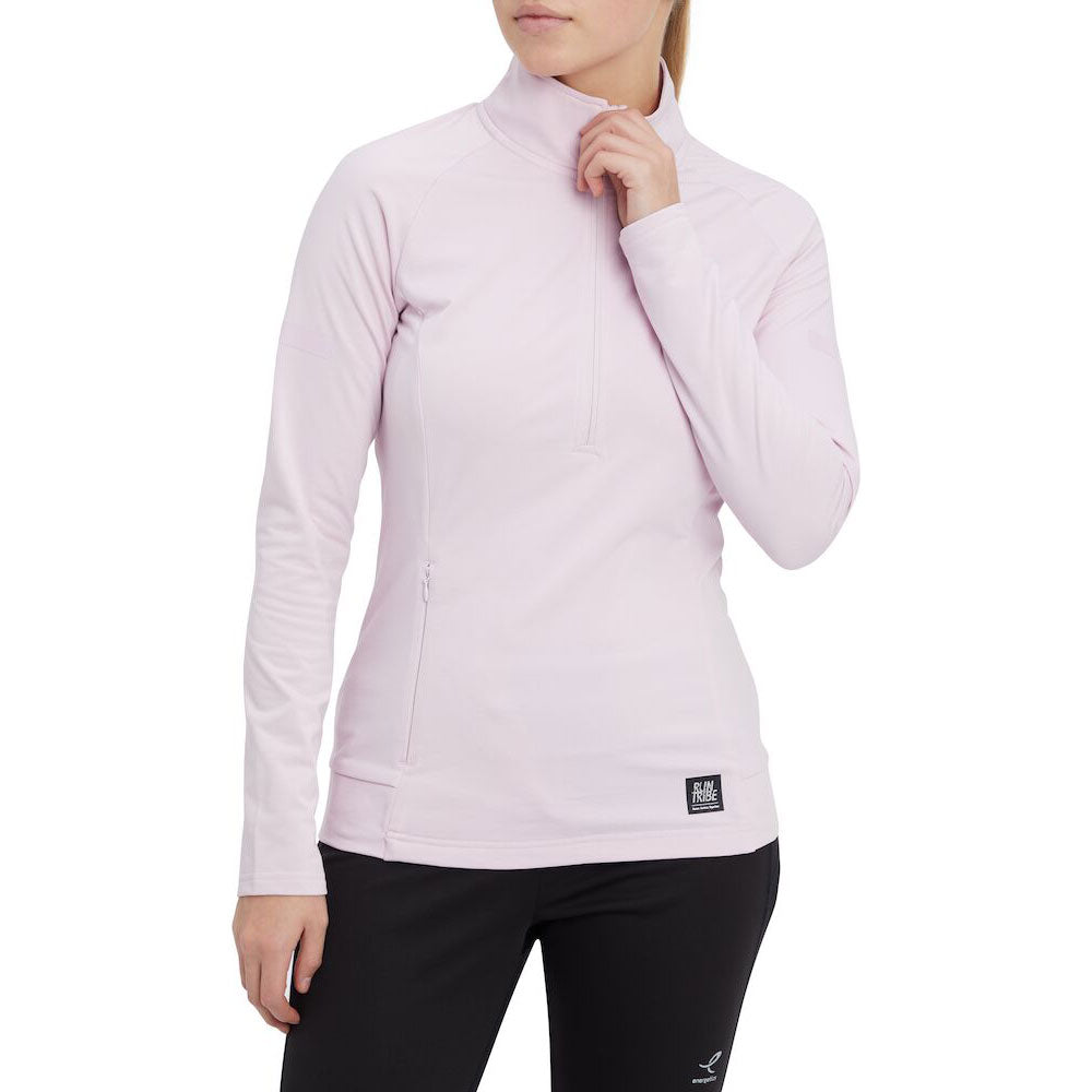 Energetics Caster Sports T-Shirt With Long Sleeves & Half-Zipper For Women, Rose