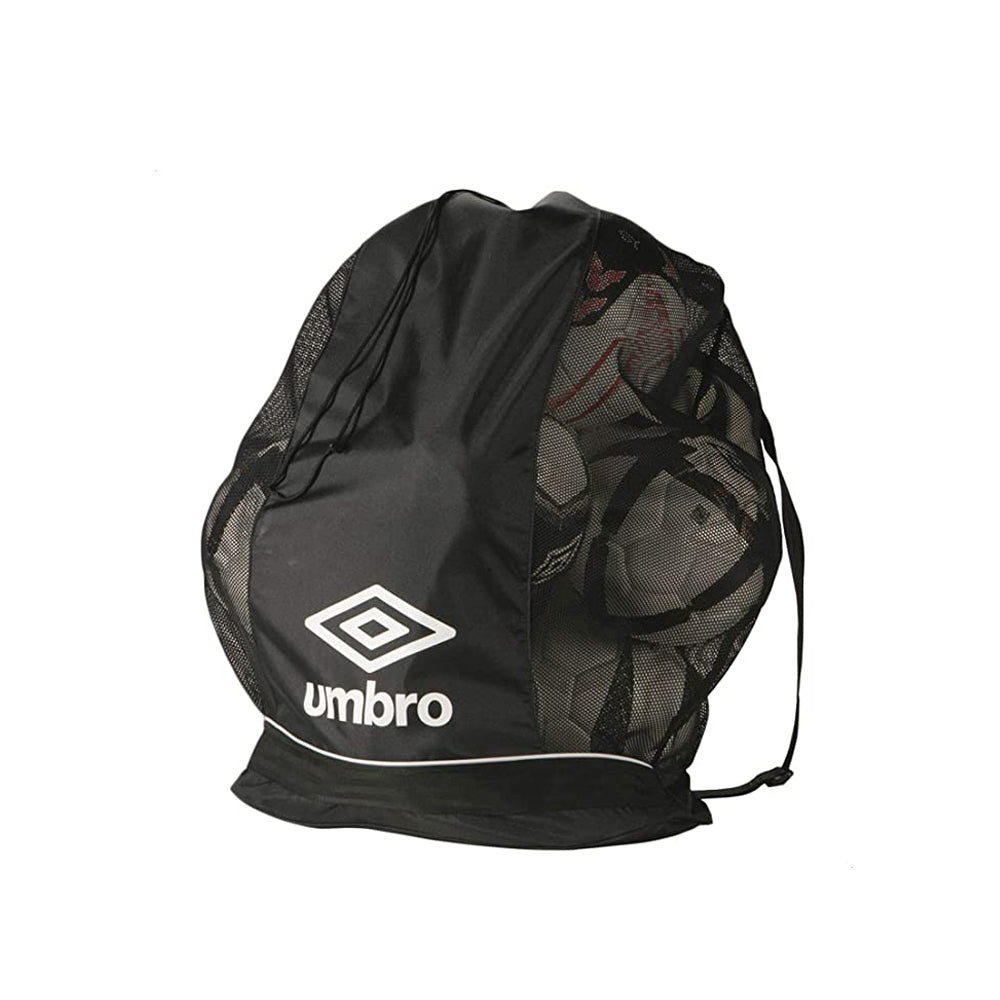 Umbro Football Bag-Ball Sack For Unisex, Black & White