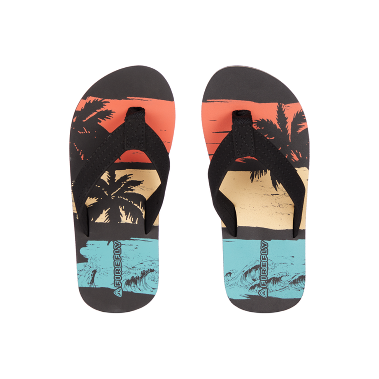 صندل سباحة فاير فلاي للأطفال، باللون الأسود والألوان المتنوعة