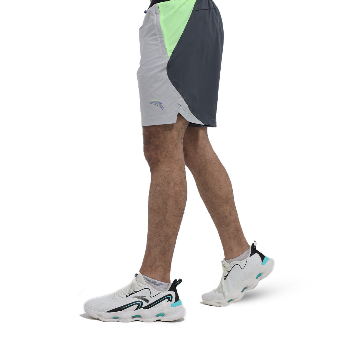 Anta Running Short For Men, Grey & Green