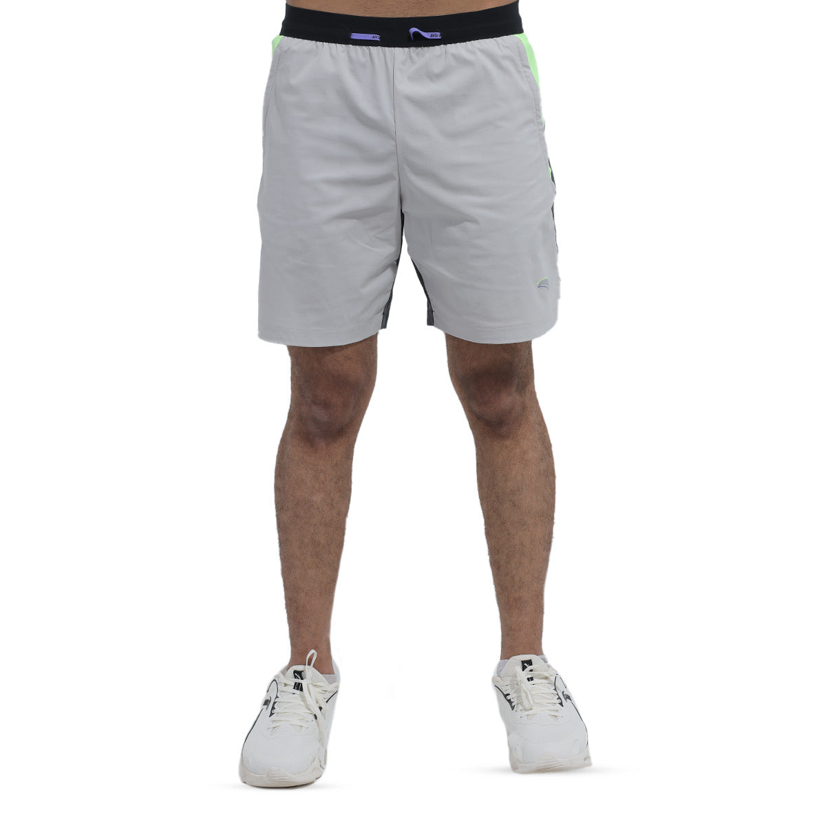 Anta Running Short For Men, Grey & Green