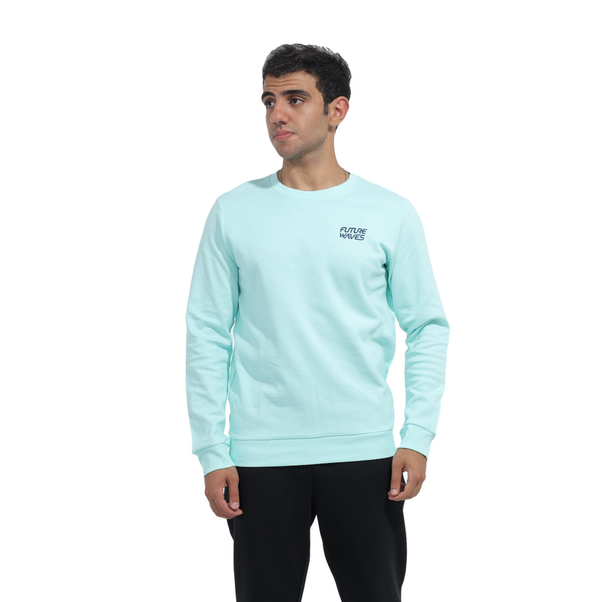 سويت شيرت انتا دائري للرجال، اخضر