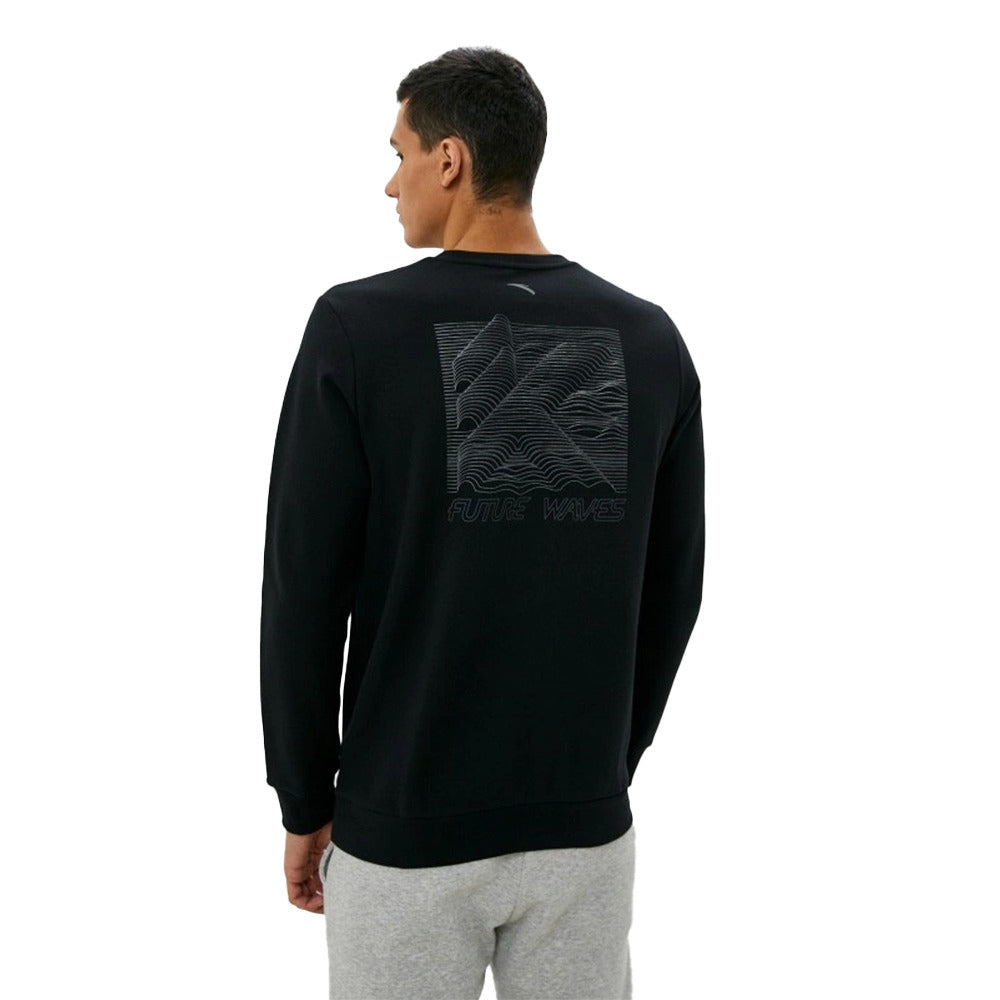 Anta Round Sweatshirt For Men, Black