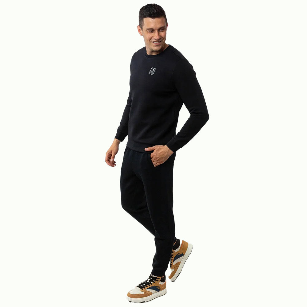 سويت شيرت انتا دائري للرجال، اسود