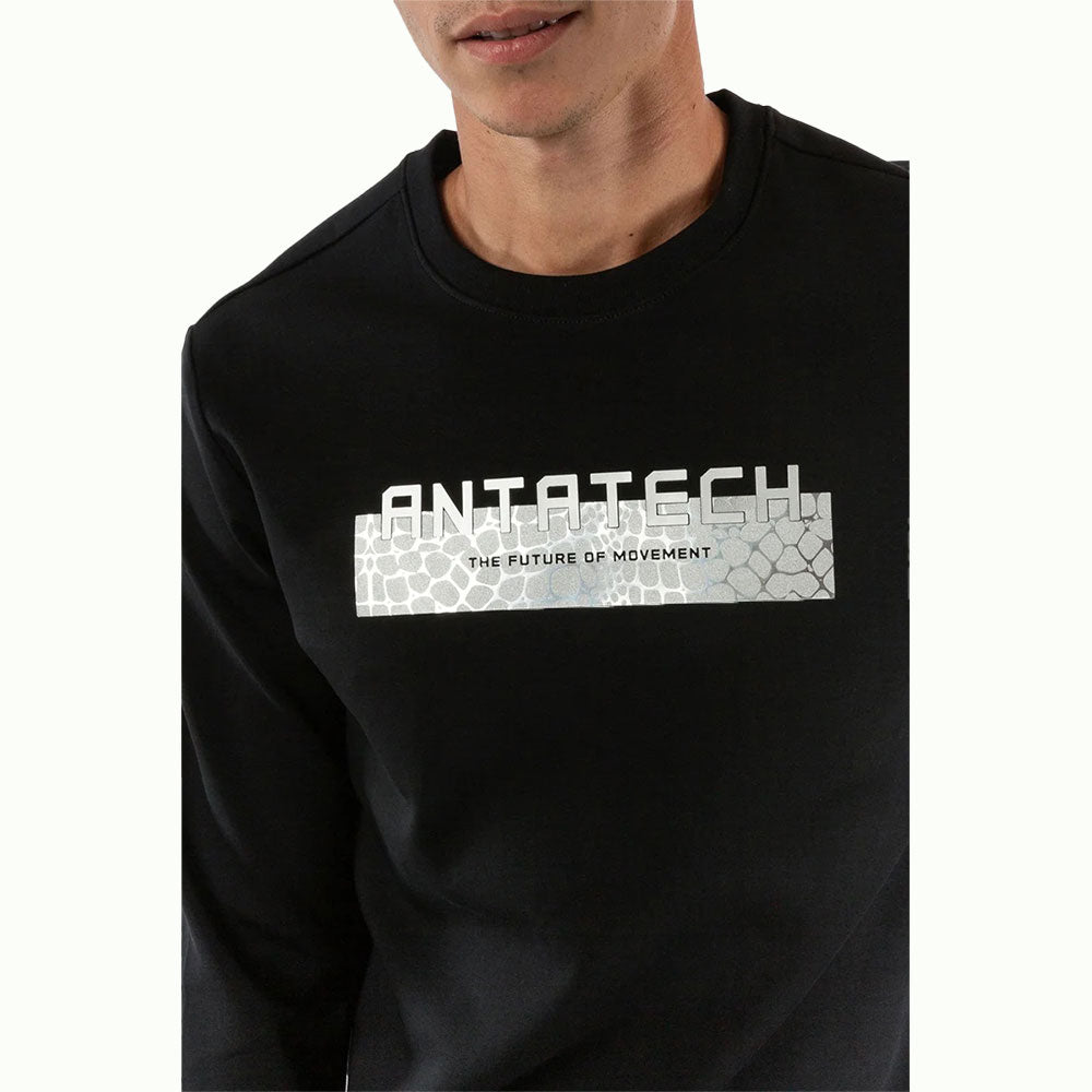 سويت شيرت انتا دائري للرجال، اسود