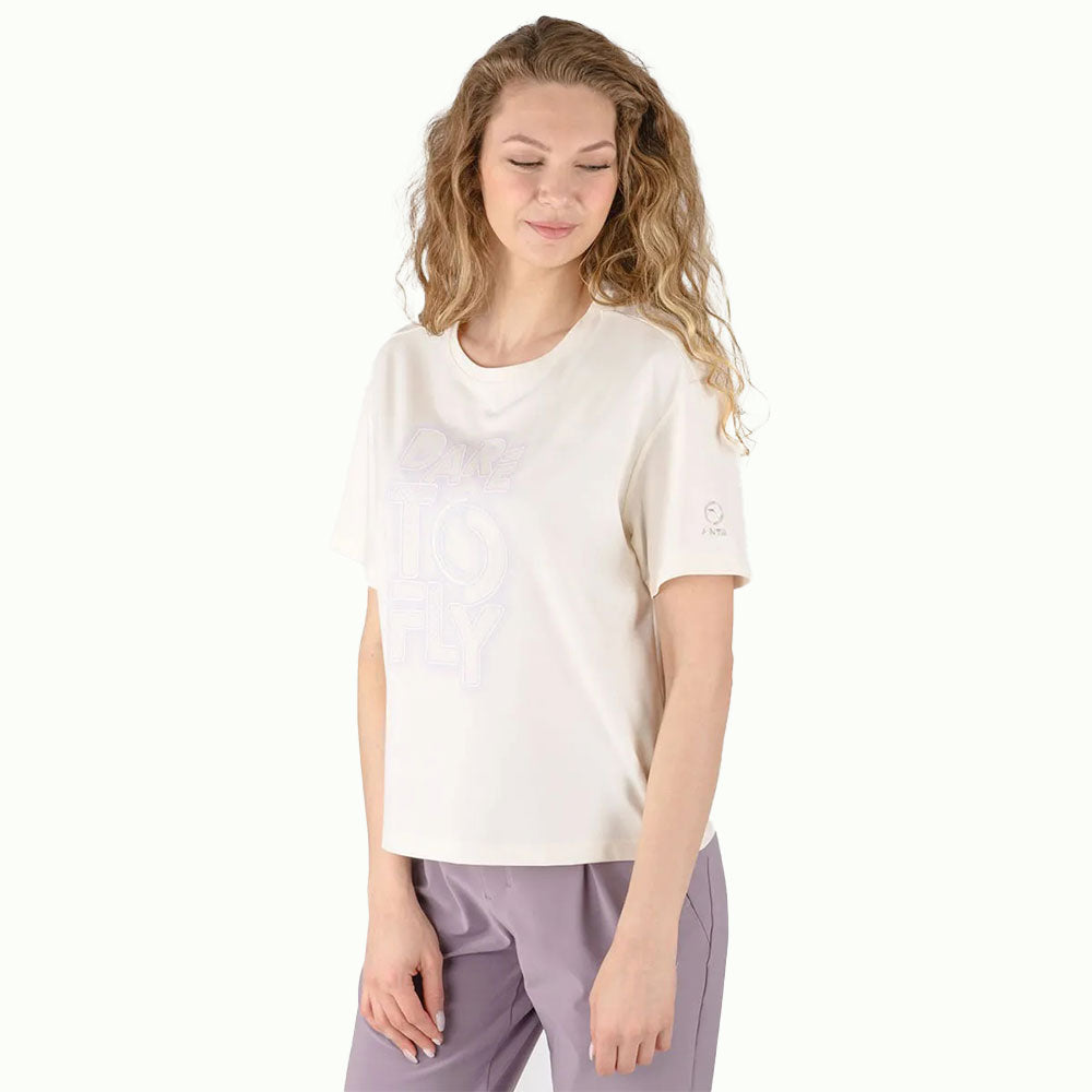 Anta Cross-Training Cotton T-Shirt For Women, White