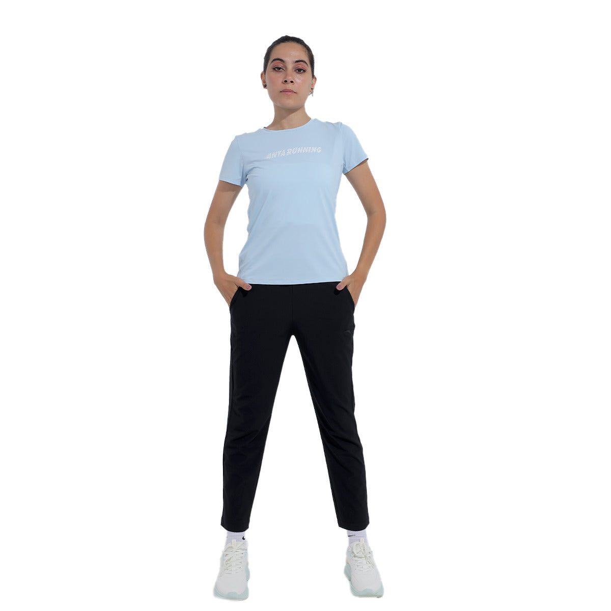 Anta Sports T-Shirt For Women, Sky Blue