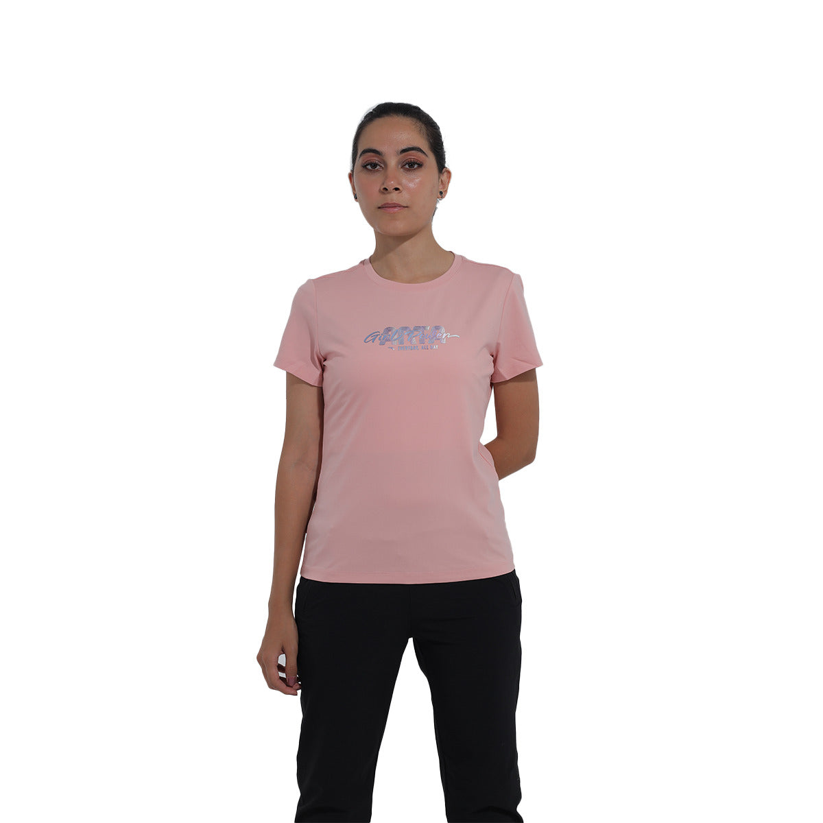 Anta SS Tee Cross Training T-Shirt For Women, Pink White