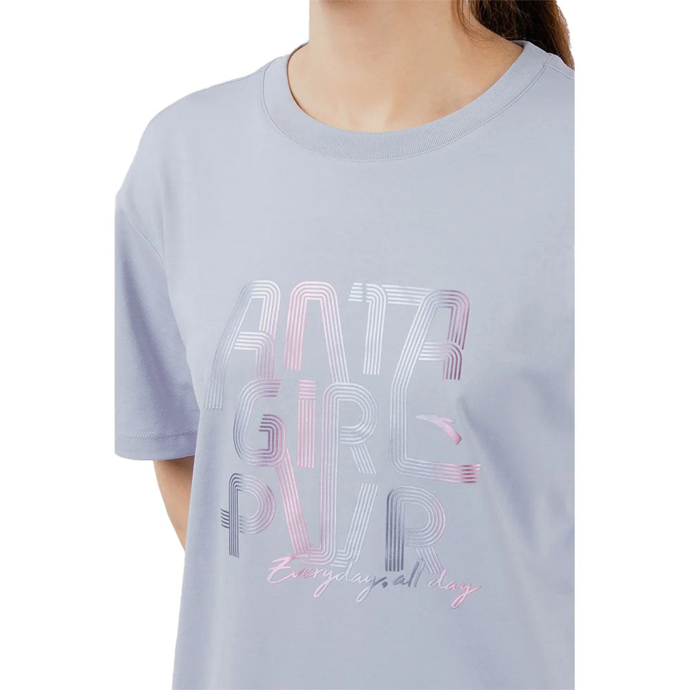 Anta Cross-Training Cotton T-Shirt For Women, Blue