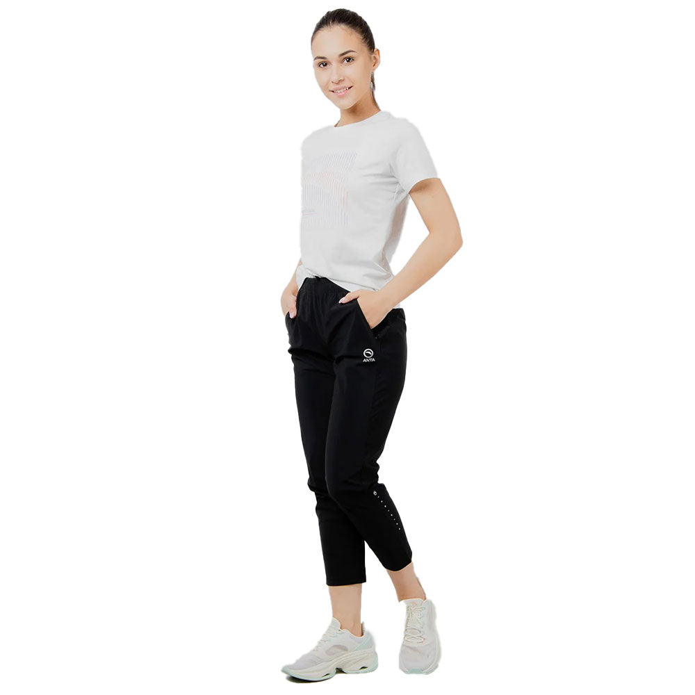 Anta Knit Ankle Pants For Women, Black