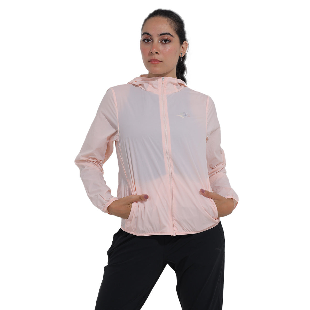 Anta Woven Track Sweatshirt With Hoodies For Women, Rose